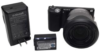 SONY NEX-5N 16.1MP DIGITAL CAMERA W/ 18-55MM F/3.5-5.6 OSS LENS CHARGER 2 BATTER